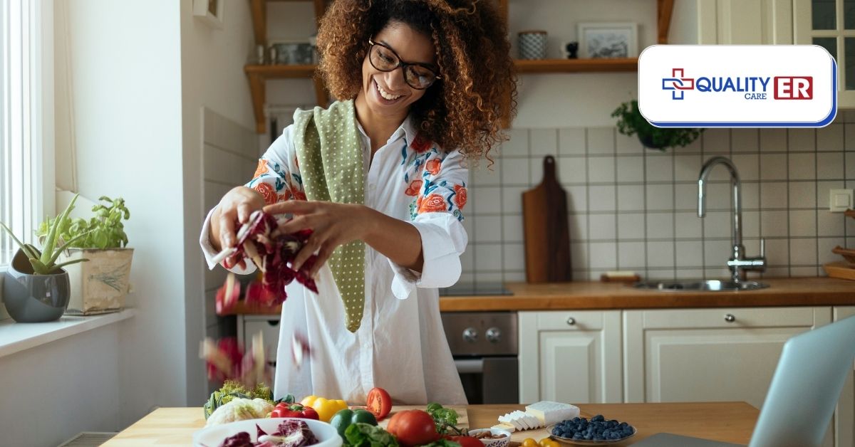 woman making healthy food